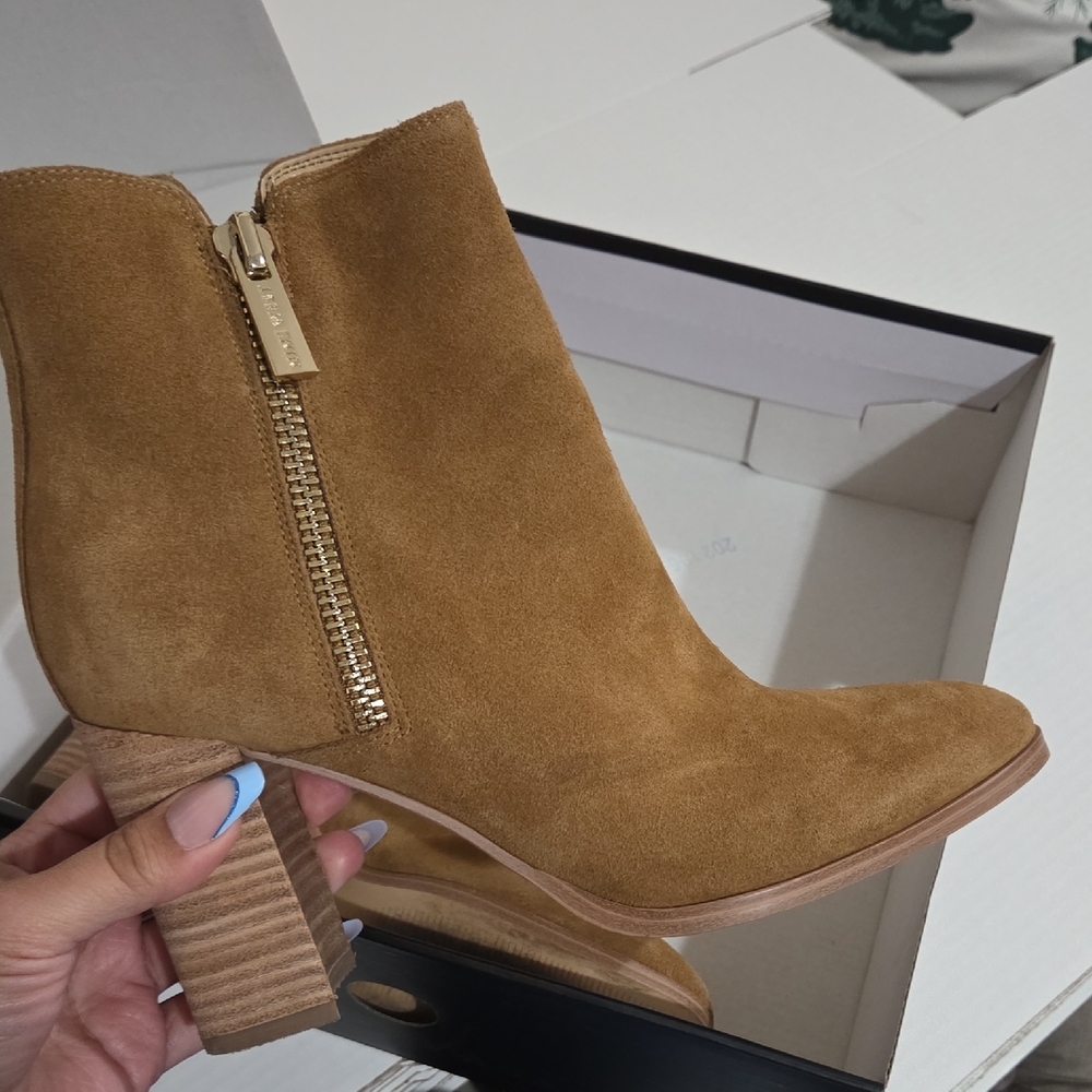Nine West Camel Suede Ankle Booties